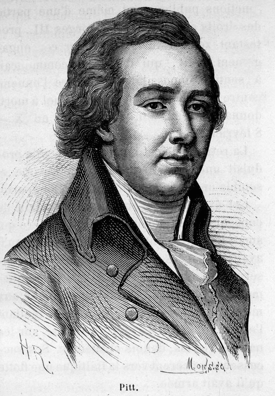 元英国大臣ウィリアム・ピット・ザ・ヤング（1759-1806）の肖像。 作： 無名の画家