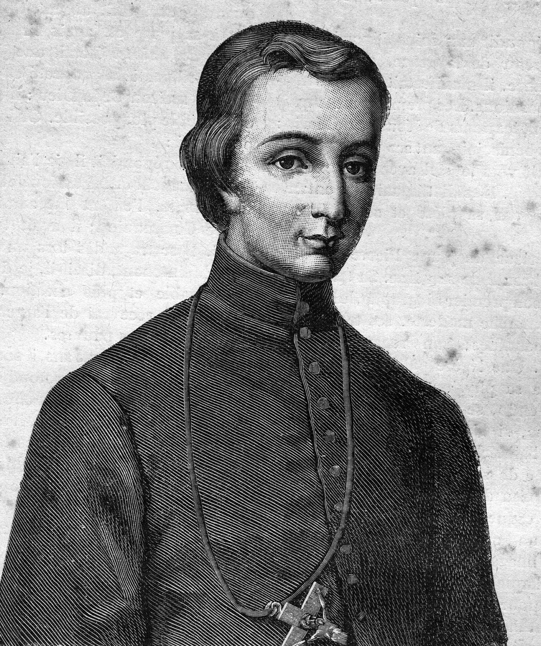 オセアニアの最初の殉教者、マリスト、福者ピエール＝ルイ＝マリー・シャネル（1803 - 1841年）」の肖像 - 「Les Contemporains」に掲載、19世紀後半。 作： 無名の画家