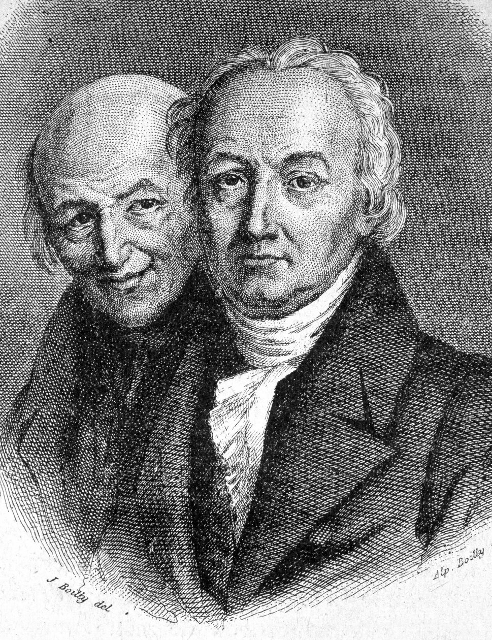 ホーイ兄弟の肖像。フランスの鉱物学者アッベ・ルネ・ジュスト・ホイ（1743 - 1822）とフランスの教育学者ヴァランタン・ホイ（1745 - 1822）の肖像 - 「Les Contemporains」（19世紀末）より 作： 無名の画家