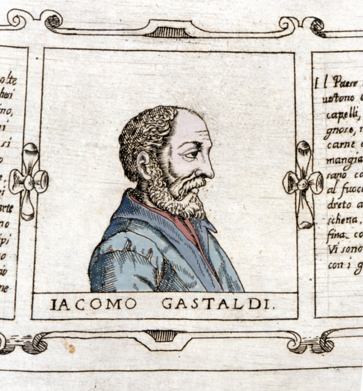 地図製作者（地理学者）ジャコモ・ガスタルディの肖像（?-1566年）。 作： 無名の画家