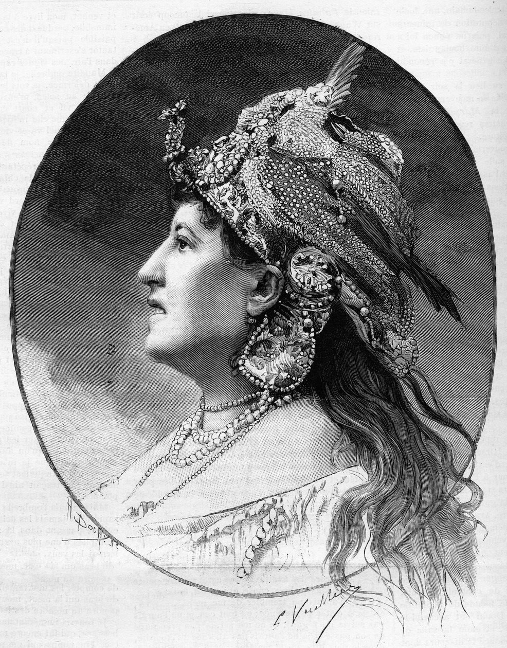 1888年、手紙の女性Judith Gauthier（1845-1917）の肖像。 作： 無名の画家
