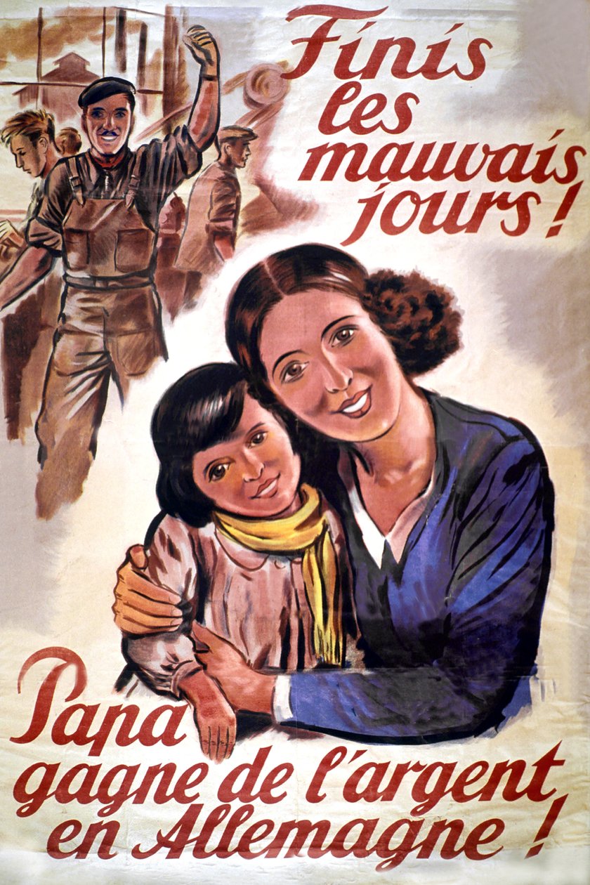 ドイツ占領下のフランスにおけるSTO（強制労働組織）のポスター（1943年頃）（プリント 作： 無名の画家