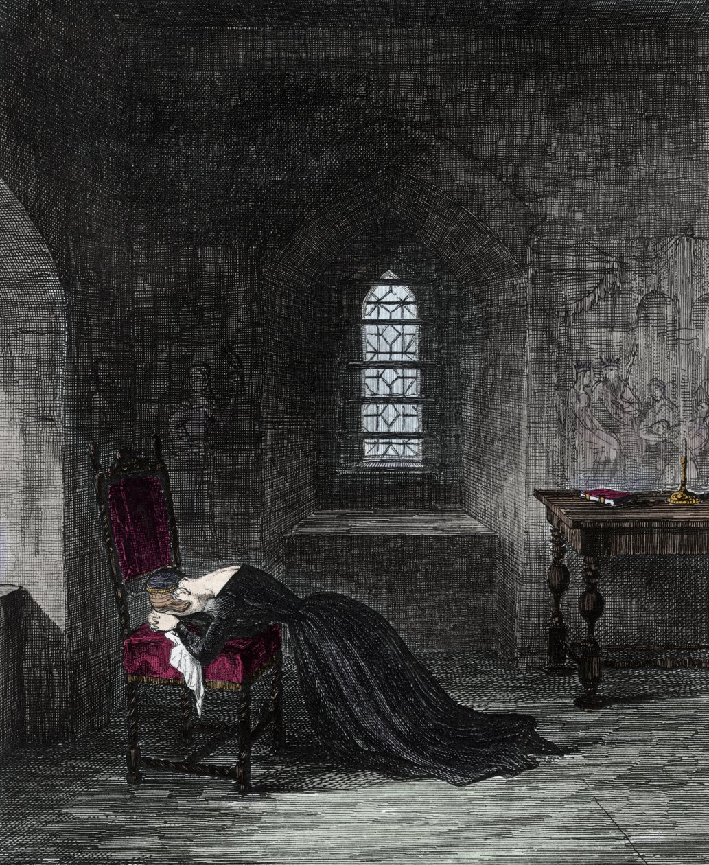 王妃ジェーン・グレイはロンドン塔の囚人である。ヘンリー8世の姪であるレディ・ジェーン・グレイ（1537-1554）は、9日間だけイングランドの女王だった。王位を主張するいとこのメアリー（メアリー・チューダー）は、彼女を大逆罪で投獄し、処刑する。エングレーヴィング 作： 無名の画家