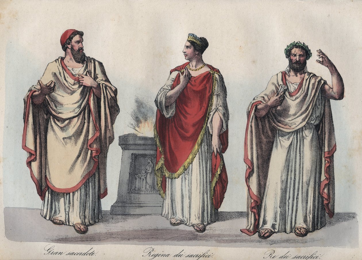 古代ローマの宗教 - ローマの司祭 - Regina sacrorum - Rex Sacrorum (rex sacrificulus) - 「Usi e Costumi di Tutti i Popoli dell