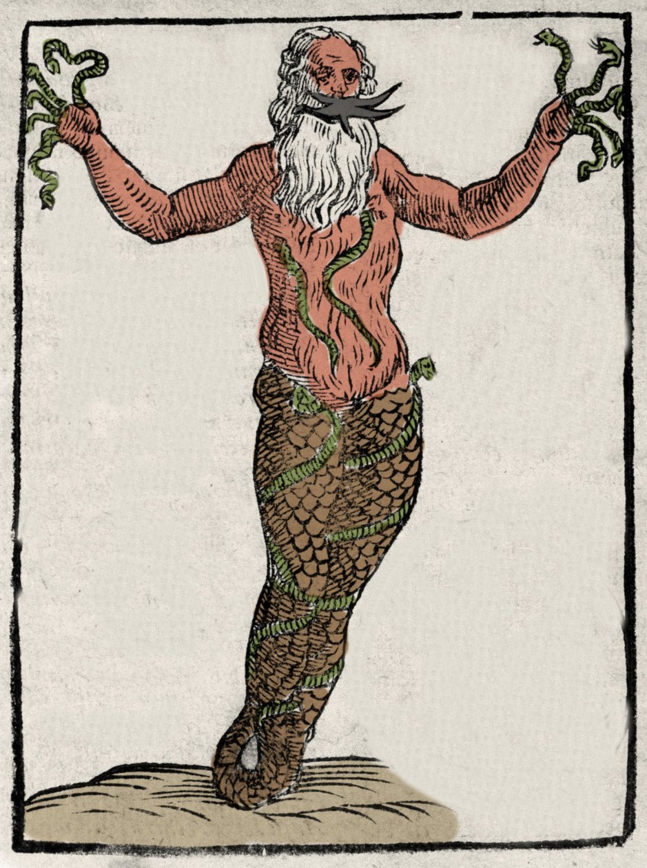 ギリシャ神話の神タイフーン（またはタイフィー）を表現したもの