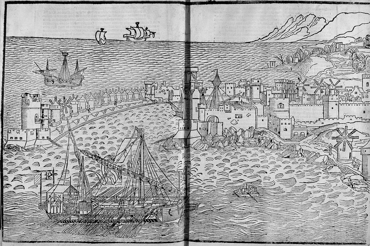 ロードス島 - ベルナール・ド・ブレイデンバッハの「Les Saintes Peregrinations」にて 作： 無名の画家