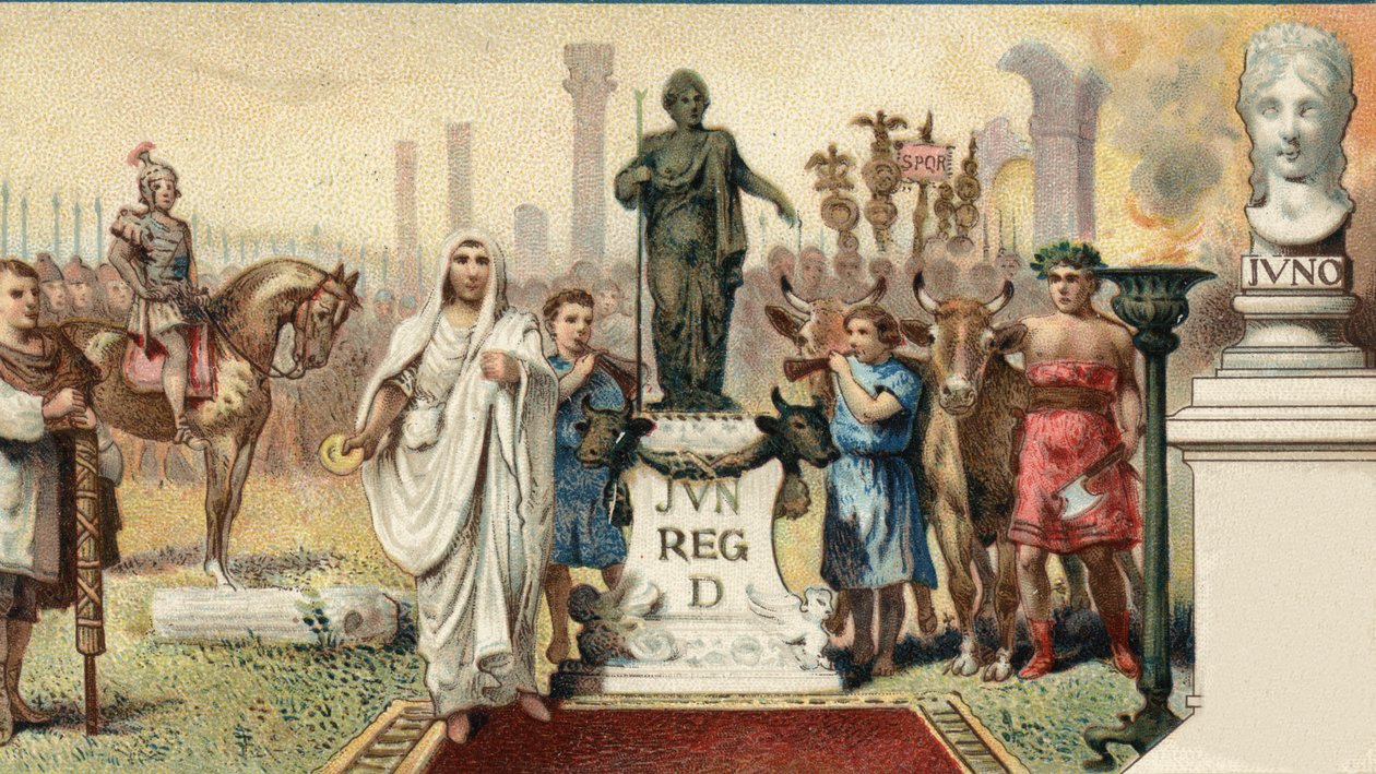 ローマ時代の政治体制。Tribune de la plebe:Caius Sempronius Gracchus (Gaio (Caio) Sempronio Gracco) (前154-122)は、ローマの政治家(弟とともに「Les Gracques」と呼ばれた)で、植民地としてカルタゴに新しい都市(Junonia)を作った。lのクロモリトグラフィー 作： 無名の画家
