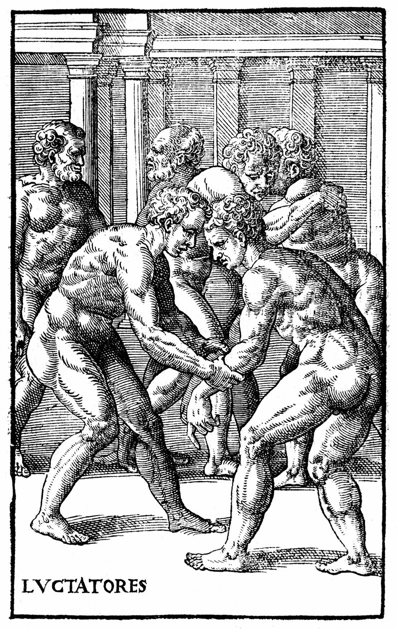 ローマの力士-「Hieronymi Mercurialis de Arte Gymnastica」ベニス版に掲載 作： 無名の画家