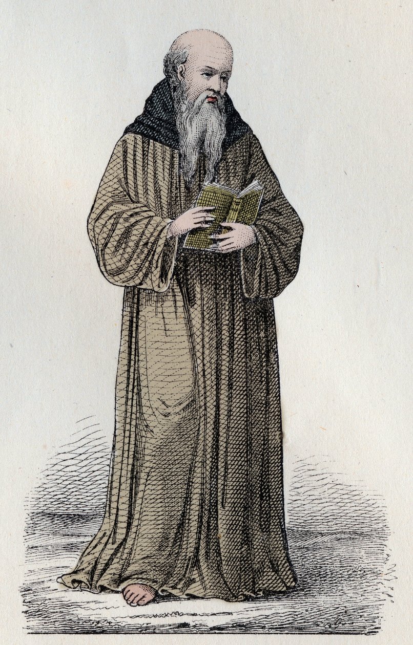SAINT BONAVENTURE (1221-1274) Italian Franciscan cardinal, theologian and philosopher - Portrait of Saint Bonaventure (Giovanni da Fidanza or Bonaventura de Bagnorea, circa 1220-1274), theologian, Doctor of the Church (Seraphic Doctor).19のエングレーヴィング 作： 無名の画家