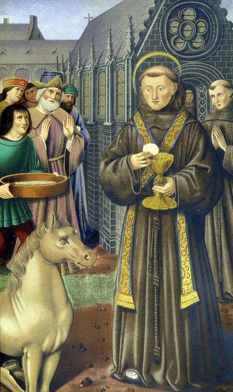パドヴァの聖アンソニー（san antonio di padova） - ブルターニュのアンの時祷書による 作： 無名の画家