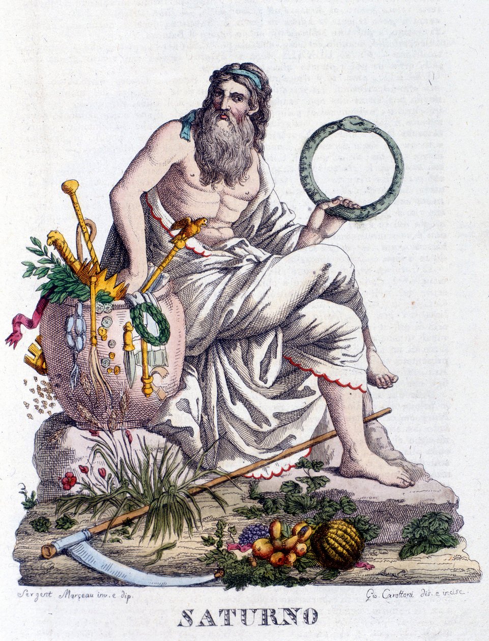土星。ラテン語ではSaturnus（ギリシャ神話の神Cronosに対応）。 作： 無名の画家