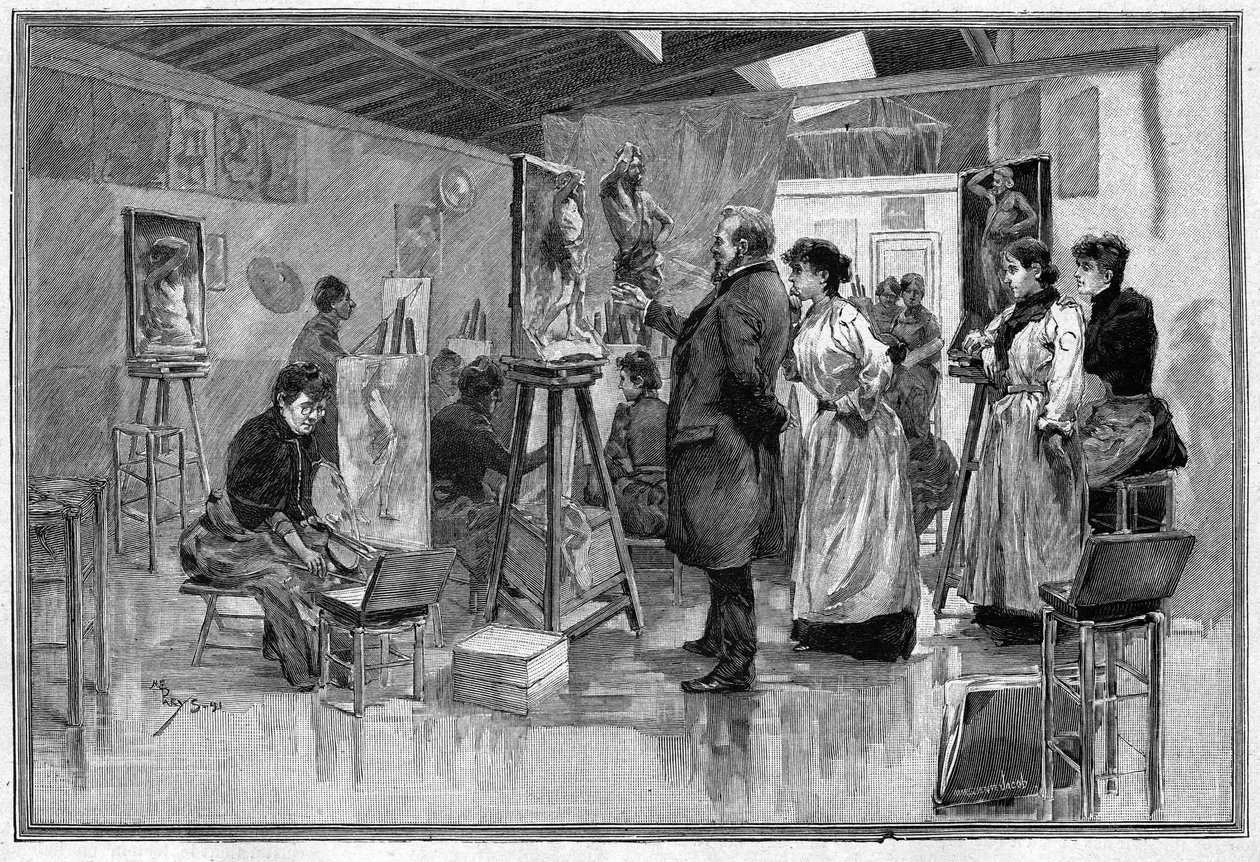 1892年にパリで彫刻のワークショップを開催。 作： 無名の画家