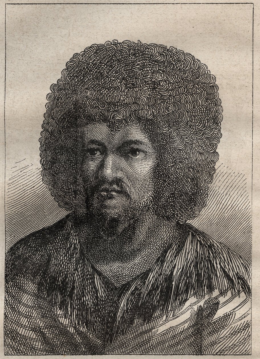 キャプテン・ジェームズ・クック（1728-1779）の第2回目の航海（1772-1775）：タヒチの王、O-Too（オー・トゥー）の肖像画 - "The Great Mariners of 18th century "よりイラスト引用 作： 無名の画家