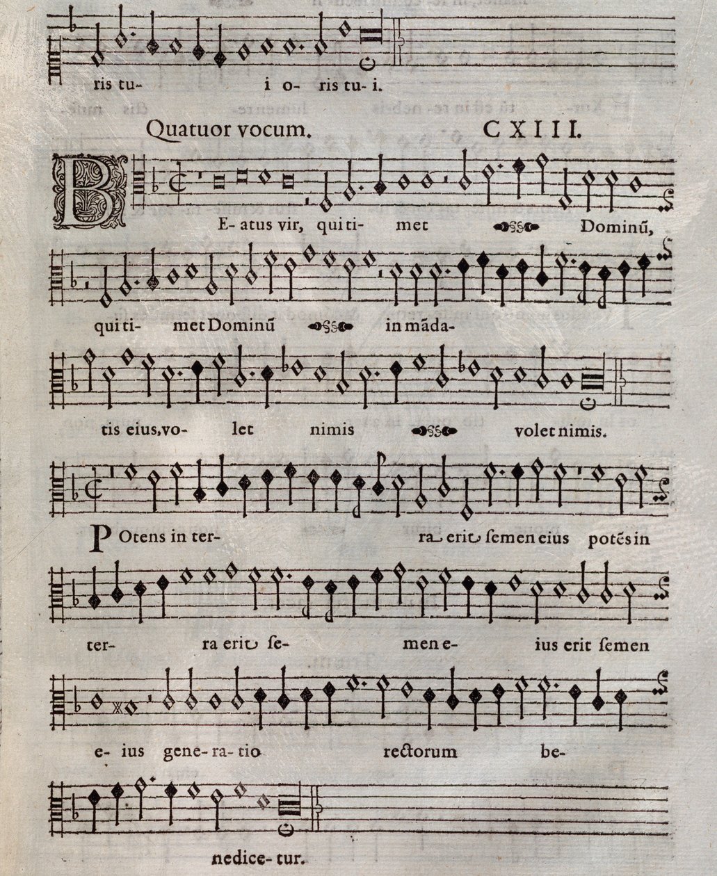 Roland de LassusのPsalmi Poenitentialesの楽譜（1604年）。 作： 無名の画家