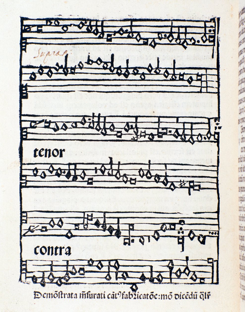 ニコラ・ブルジオの音楽学的研究と文書のための楽譜のページ 作： 無名の画家