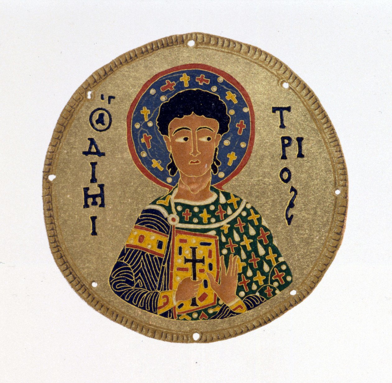 St Demetrius - N. Kondakow著「History and Monuments of Byzantine Enamels（ビザンチン・エナメルの歴史と記念碑）」にて。1892年、クロモリトグラフ。 作： 無名の画家