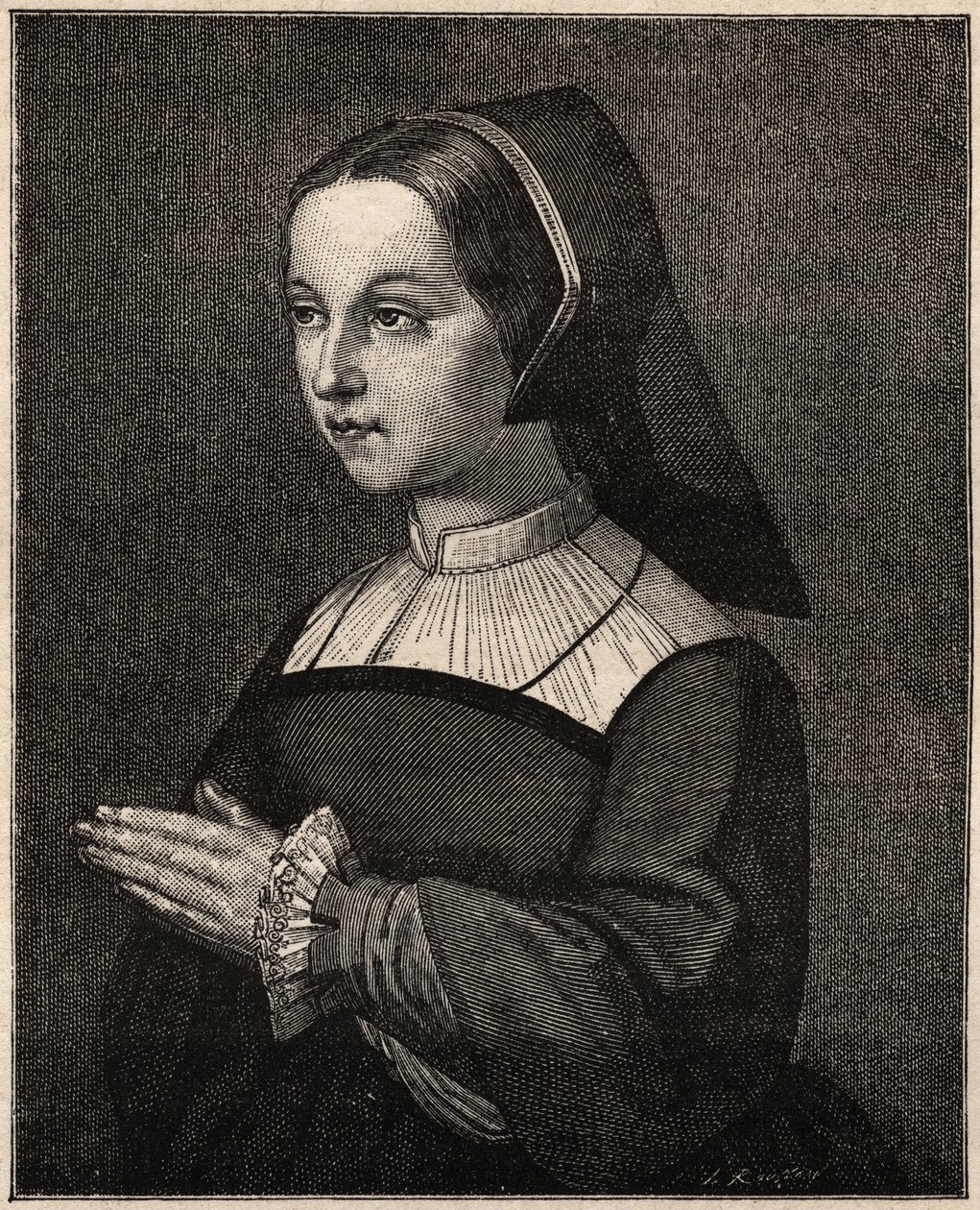 St Jane Frances de Chantal - Sainte Jeanne-Francoise (Jeanne Francoise Fremyot, Baroness of Rabutin de Chantal)の肖像 by Chantal Visitation Founder (1572-1641) (Portrait of Saint Jane Frances de Chantal (Jeanne-Francoise Fremyot, Baroness of C 作： 無名の画家