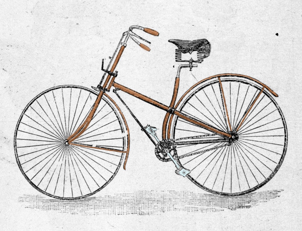 ストレートボディの自転車モデル。 作： 無名の画家