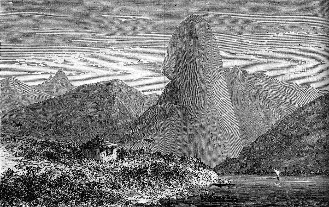 ブラジル、リオデジャネイロ近郊の砂糖パン。"Le Journal de la jeunesse "に掲載された版画 作： 無名の画家