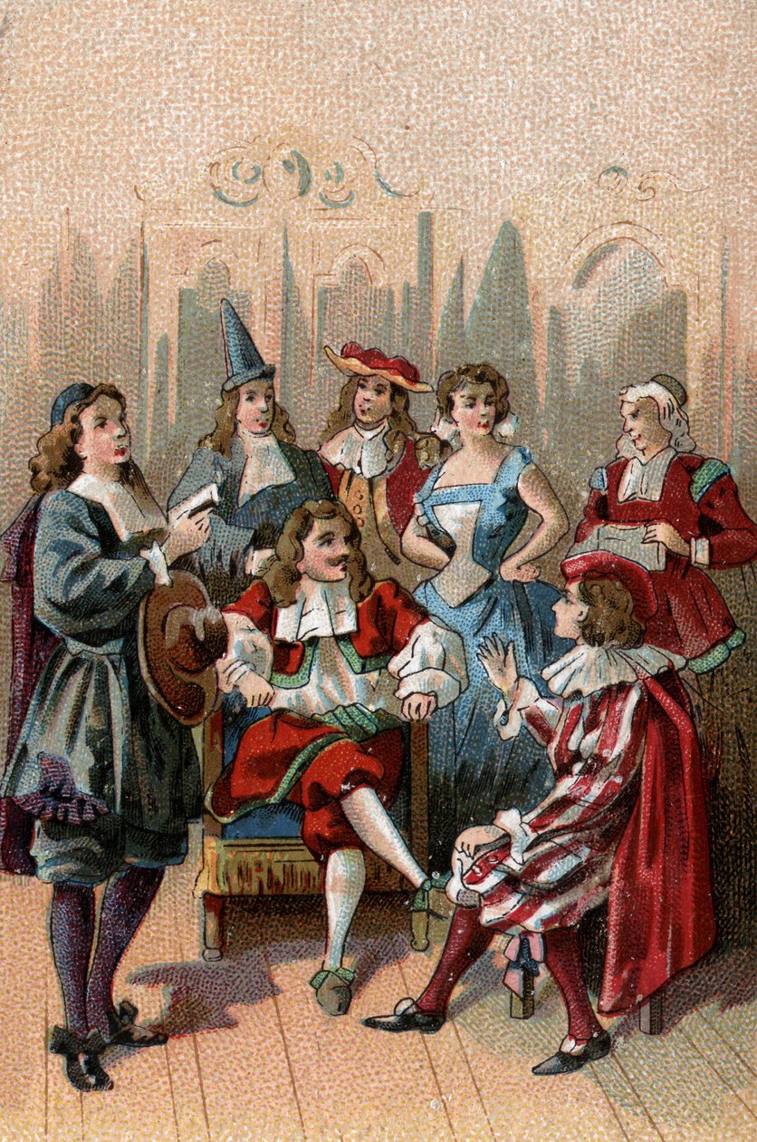時代の演劇：モリエールことジャン・バティスト・ポケラン（1622-1673）とその一座。 作： 無名の画家