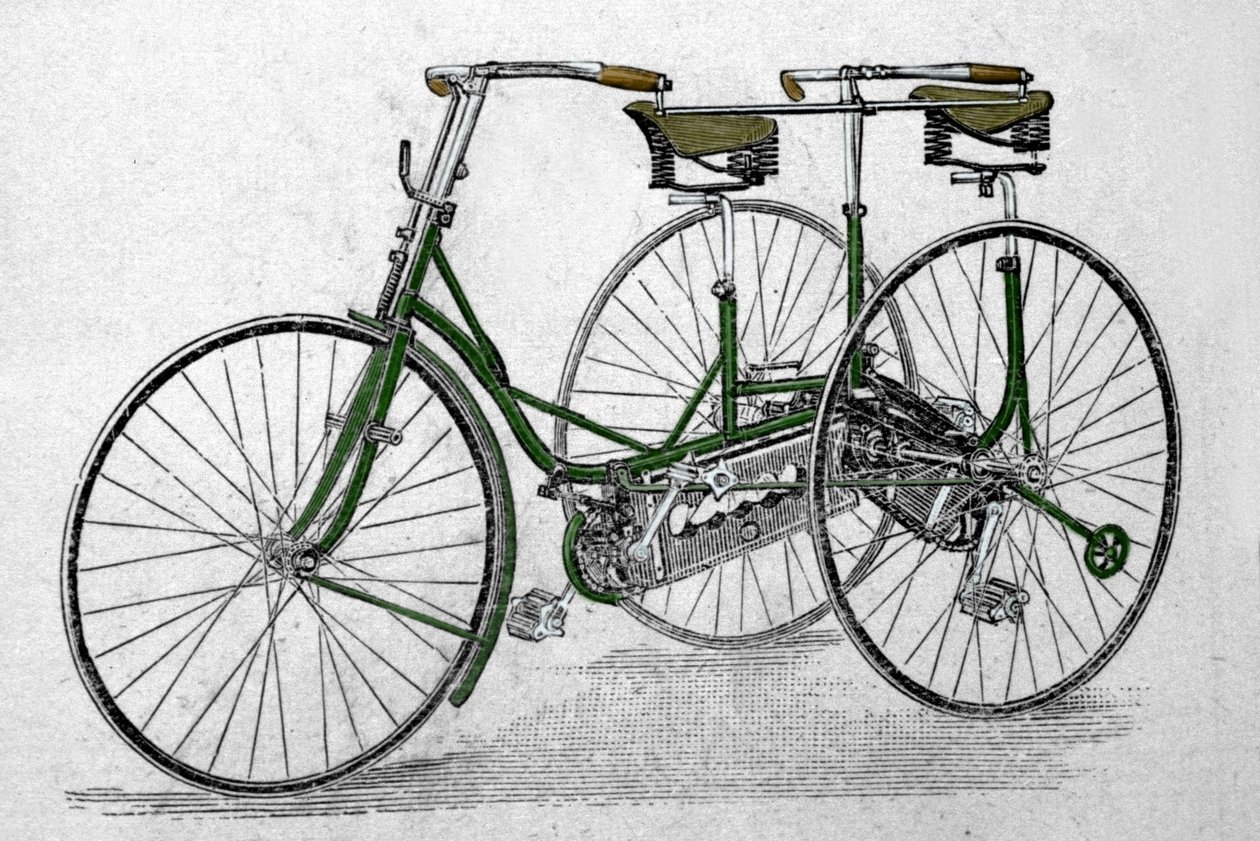 タンデム三輪車モデル。 作： 無名の画家