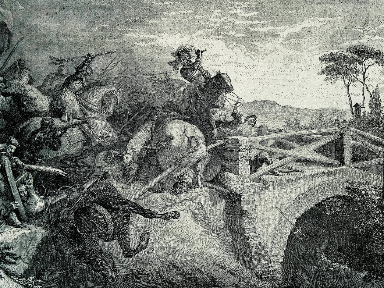 1503年12月29日、第三次イタリア戦争におけるフランスとスペインのガリリャーノ（ガレリャーノ）の戦い。エル・グラン・カピタンと呼ばれたゴンサロ・フェルナンデス・デ・コルドバ（Gonzalo Fernandez De Cordoba 作： 無名の画家