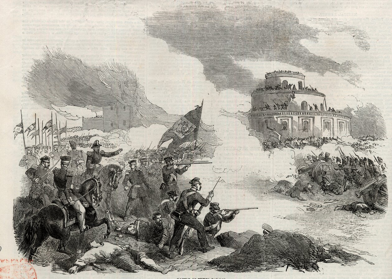 1852年4月のモンテ・カセロスの戦い-フスト・ホセ・デ・ウルキーザ（1801-70）の反乱；アルゼンチンの独裁者フアン・マヌエル・デ・ロサス（1793-1877）に対するもの-2月3日のカセロスの戦い、またはモンテ・カセロスの戦い 作： 無名の画家