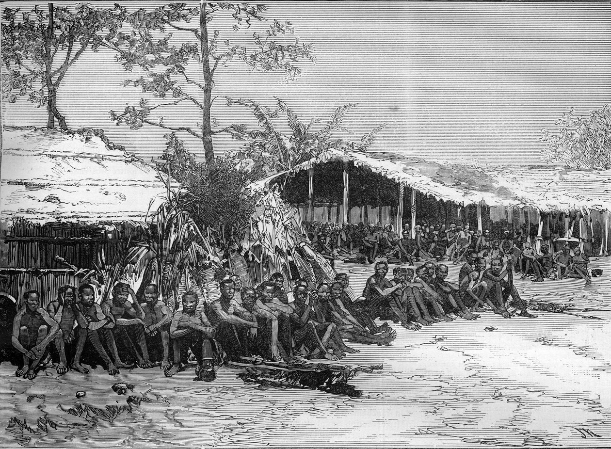 西アフリカのブラッツァ・ミッション（Pietro Paolo Savorgnan di BrazzaまたはPierre Paul Francois Camille Savorgnan de Brazza 作： 無名の画家