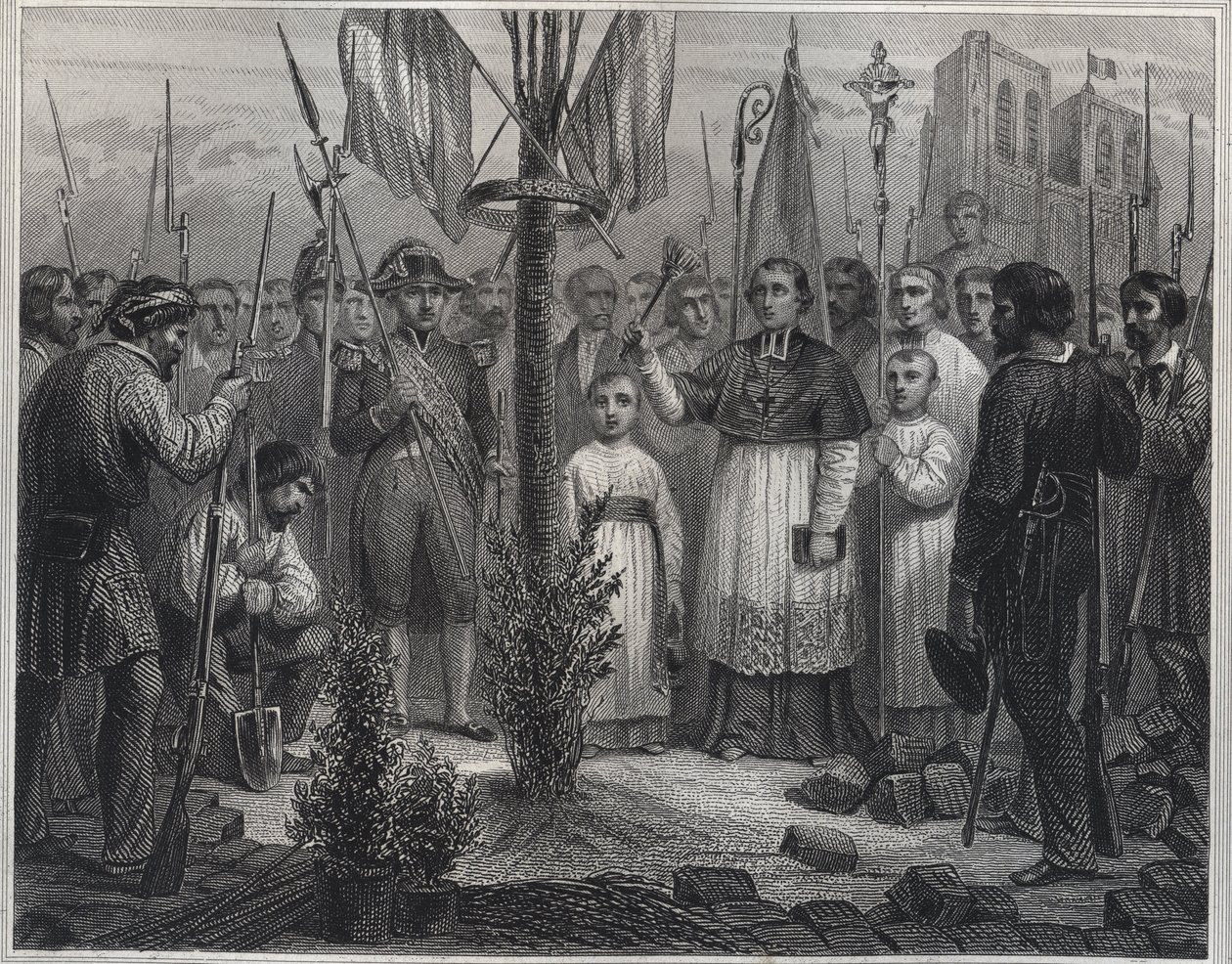 The Plantation of a Liberty Tree during the Revolution (Liberty pole) - Plantation d