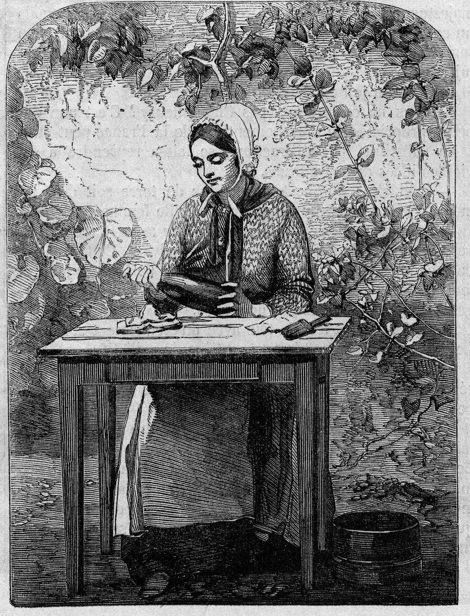 シャンパーニュワインの瓶詰め作業。1864年に描かれたもの。 作： 無名の画家