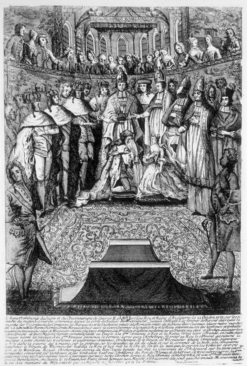 ジョージ2世（1683-1760）グレートブリテンおよびアイルランドの王の戴冠式、10月2日 作： 無名の画家