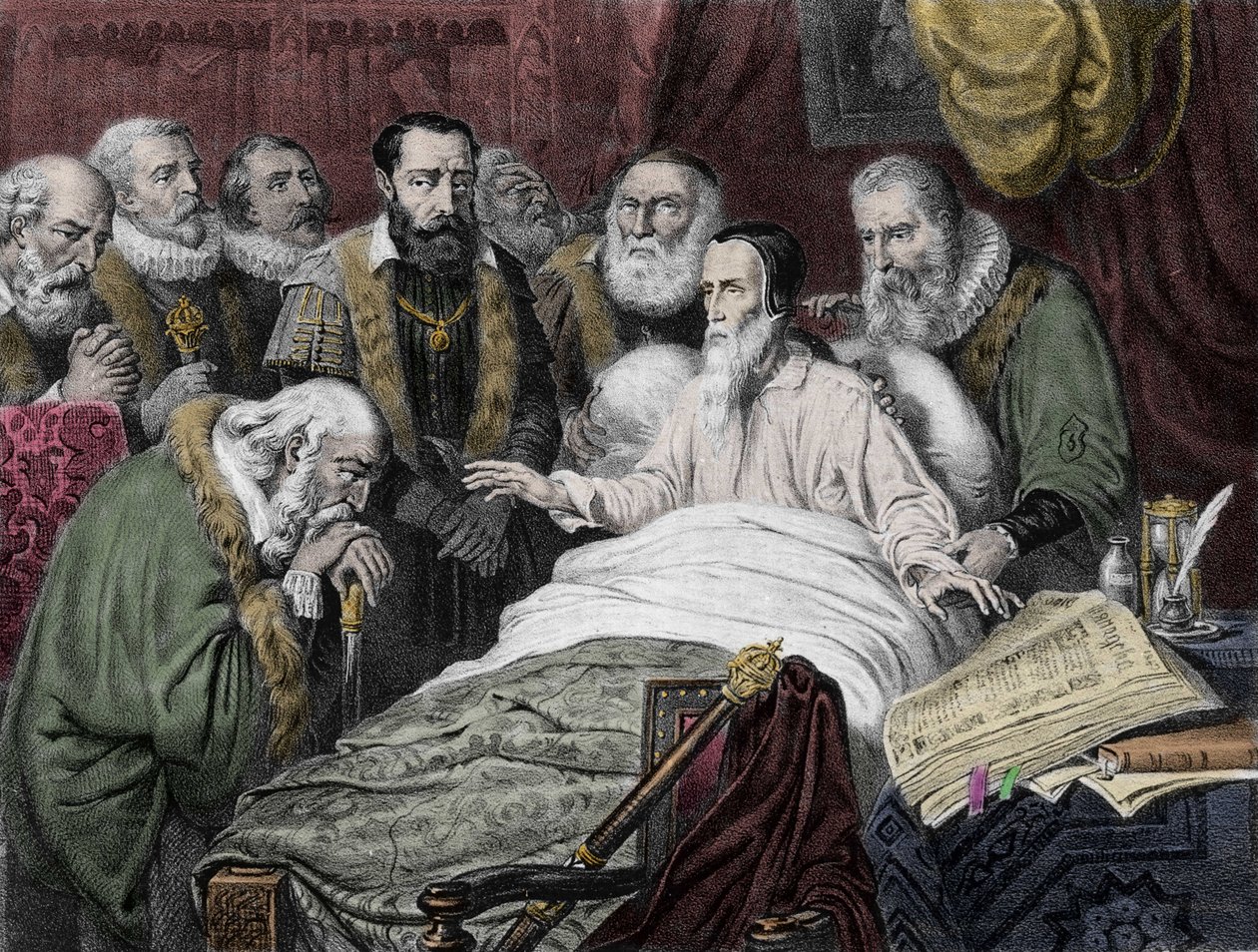 ジャン・カルヴァン（1509年～1564年）の死。 作： 無名の画家
