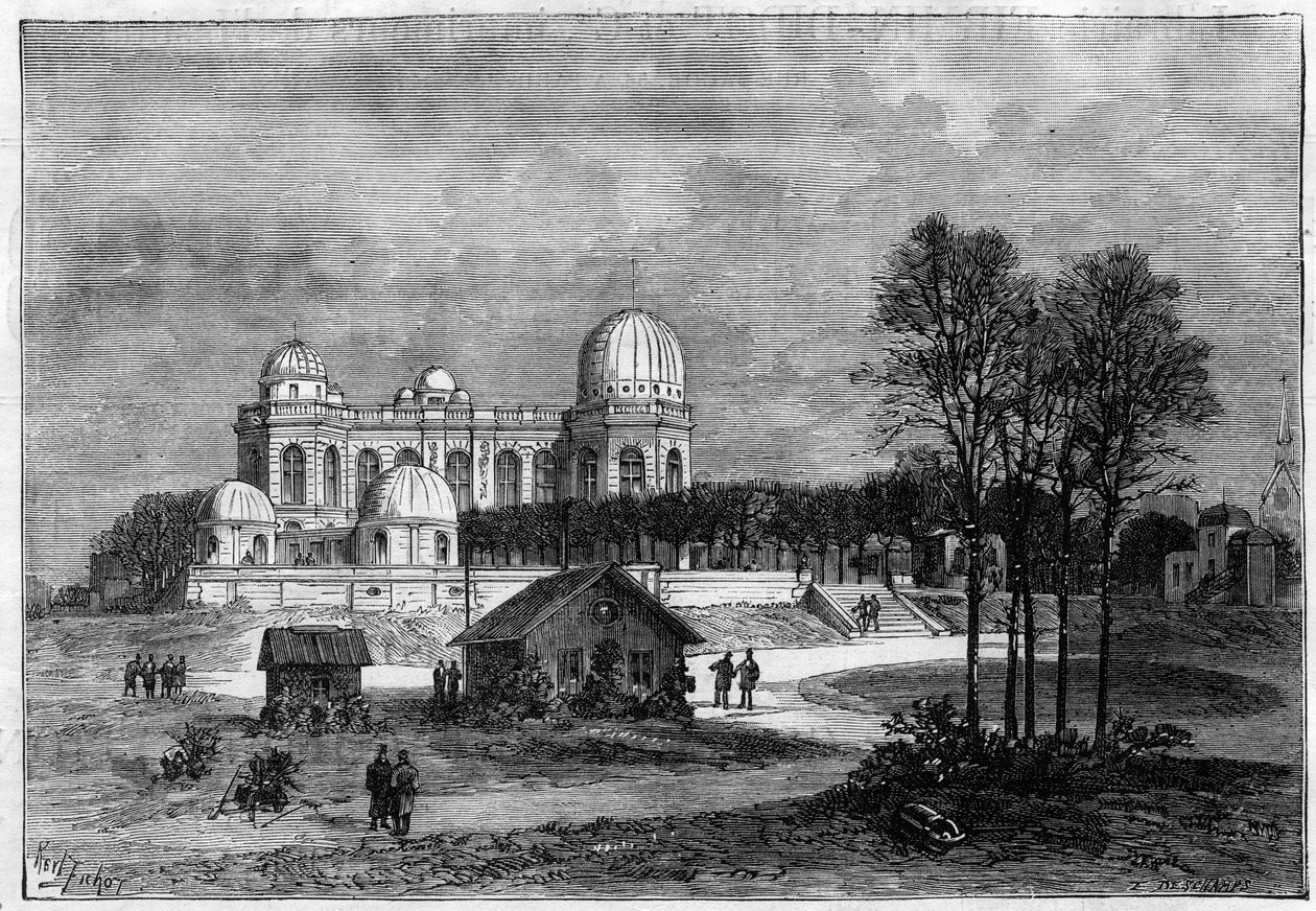 1883年のパリ天文台の拡張工事 作： 無名の画家