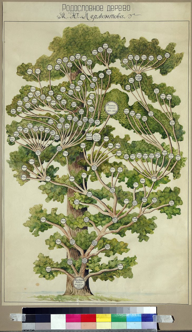 ミハイル・レールモントフ（1814-1841）の家系図 作： 無名の画家