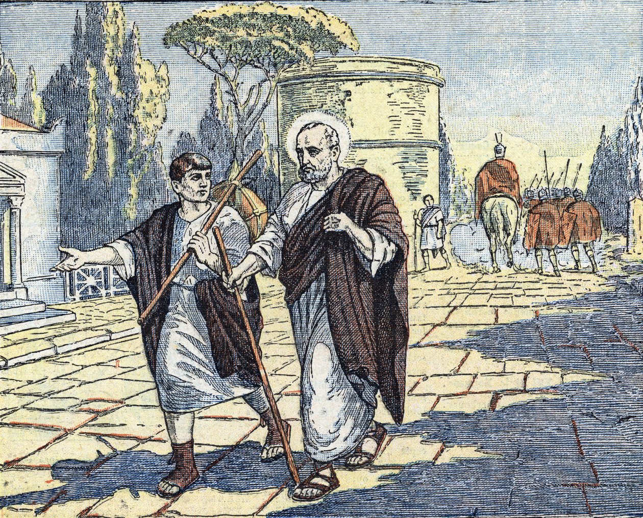 使徒ペトロがアジアからローマに戻り、クロード皇帝の死後、ネロの治世が始まった頃（西暦54年、クラウディウス皇帝の死後、使徒ペトロがアジアからローマに戻る）。 作： 無名の画家