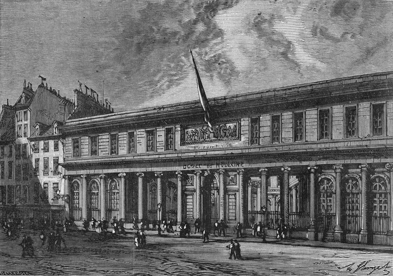 1768年に建築家グアンによって作られたパリの医学校。科学のアルバム」（ジュベ社）にて 作： 無名の画家