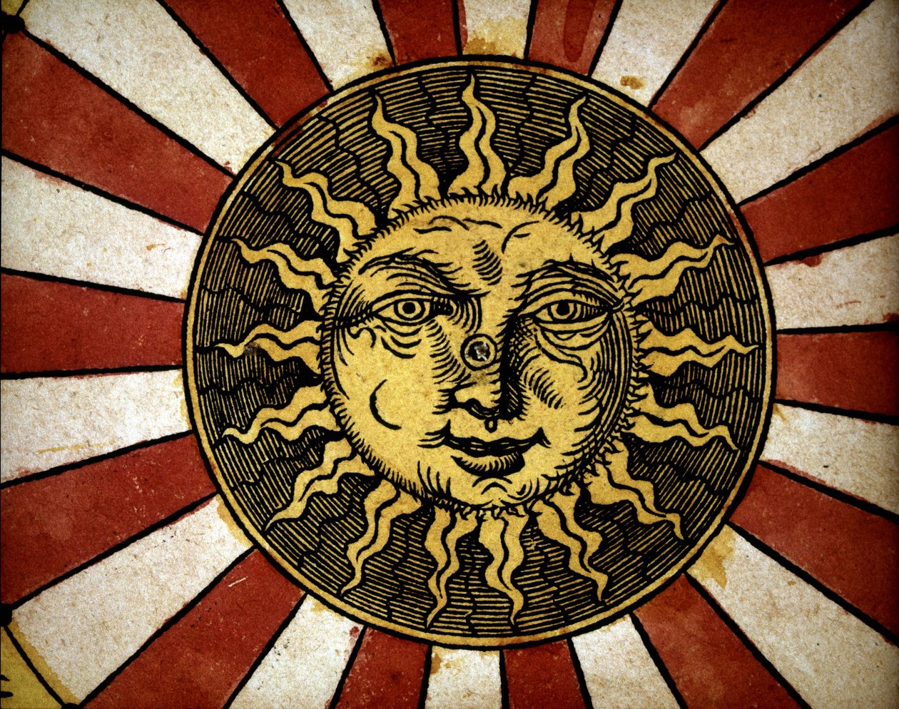 太陽は、16世紀の論文「Astronomicon caesarum」に記載されています。 作： 無名の画家