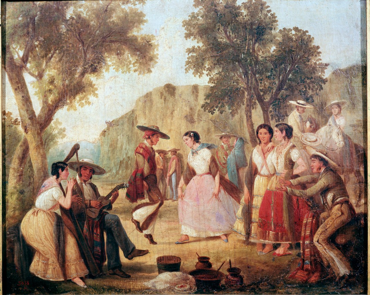 メキシコ伝統舞踊 19世紀の絵画 メキシコ国立歴史博物館 チャプルテペック城 作： 無名の画家