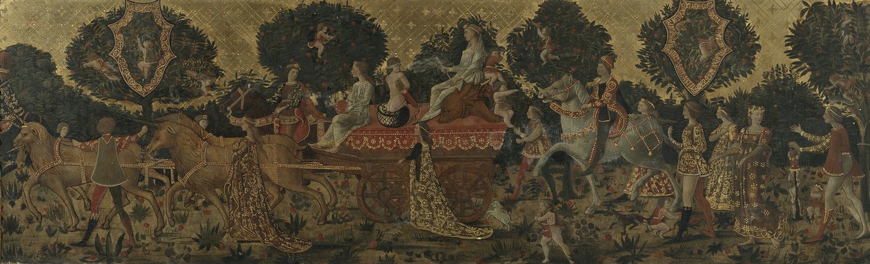 貞操の勝利、15世紀のイタリアの方法での偽造（フィレンツェ） 作： 無名の画家