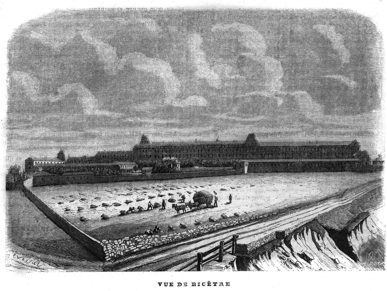 1858年、パリ近郊のビシェットルの風景。 作： 無名の画家