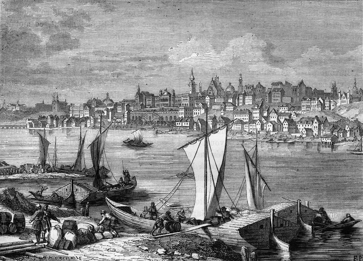 1812年のポーランド、ワルシャワの街の風景。 作： 無名の画家
