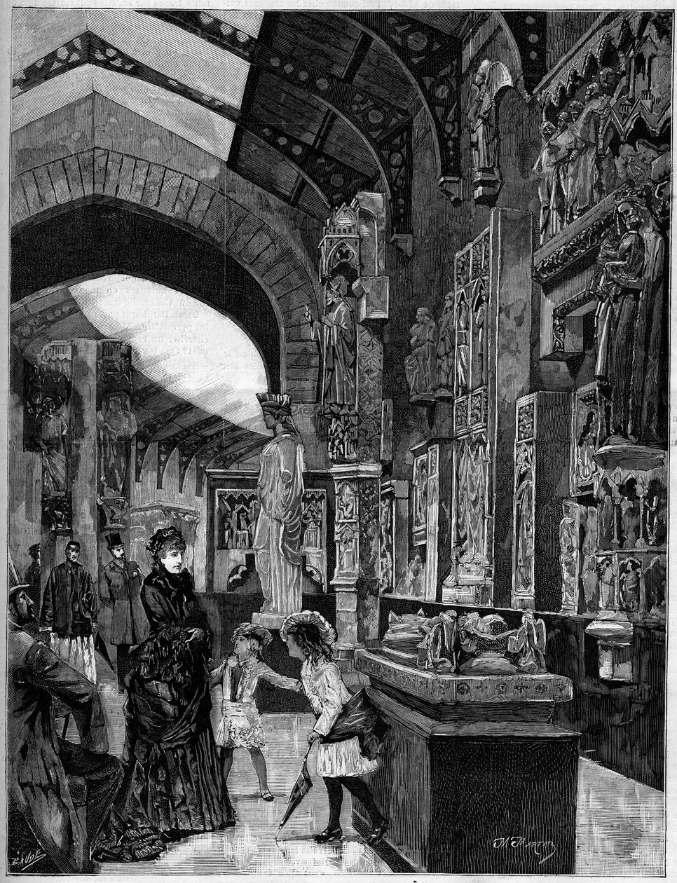 1882年、パリのトロカデロ宮殿にある比較建築物博物館の外観。6月3日付「The Illustrous World」1314号に掲載された版画 作： 無名の画家