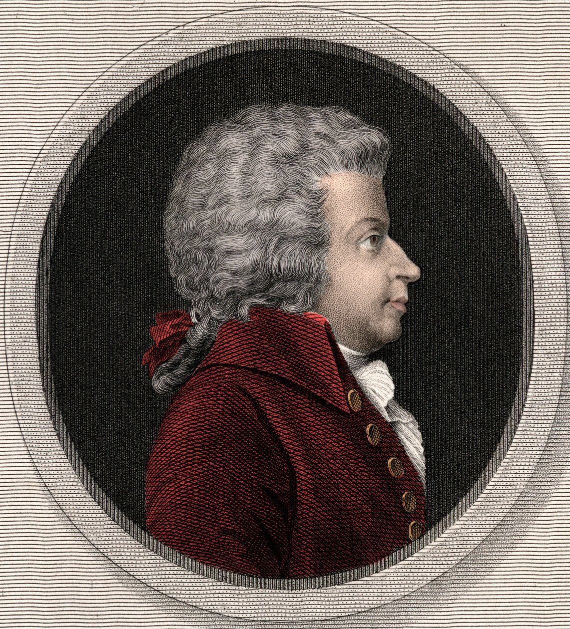 ヴォルフガング・アマデウス・モーツァルト（1756-1791） - エングレーヴィング - 19世紀 作： 無名の画家