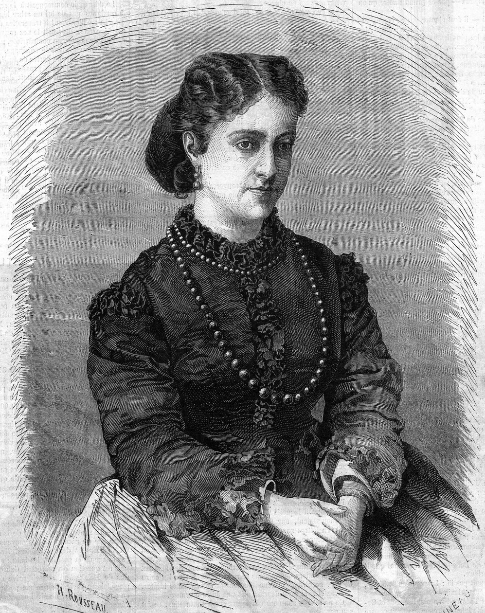 アデリーナ・パティの肖像。イタリアの歌手（1843年～1919年） 1864年のエングレーヴィング。 作： 無名の画家