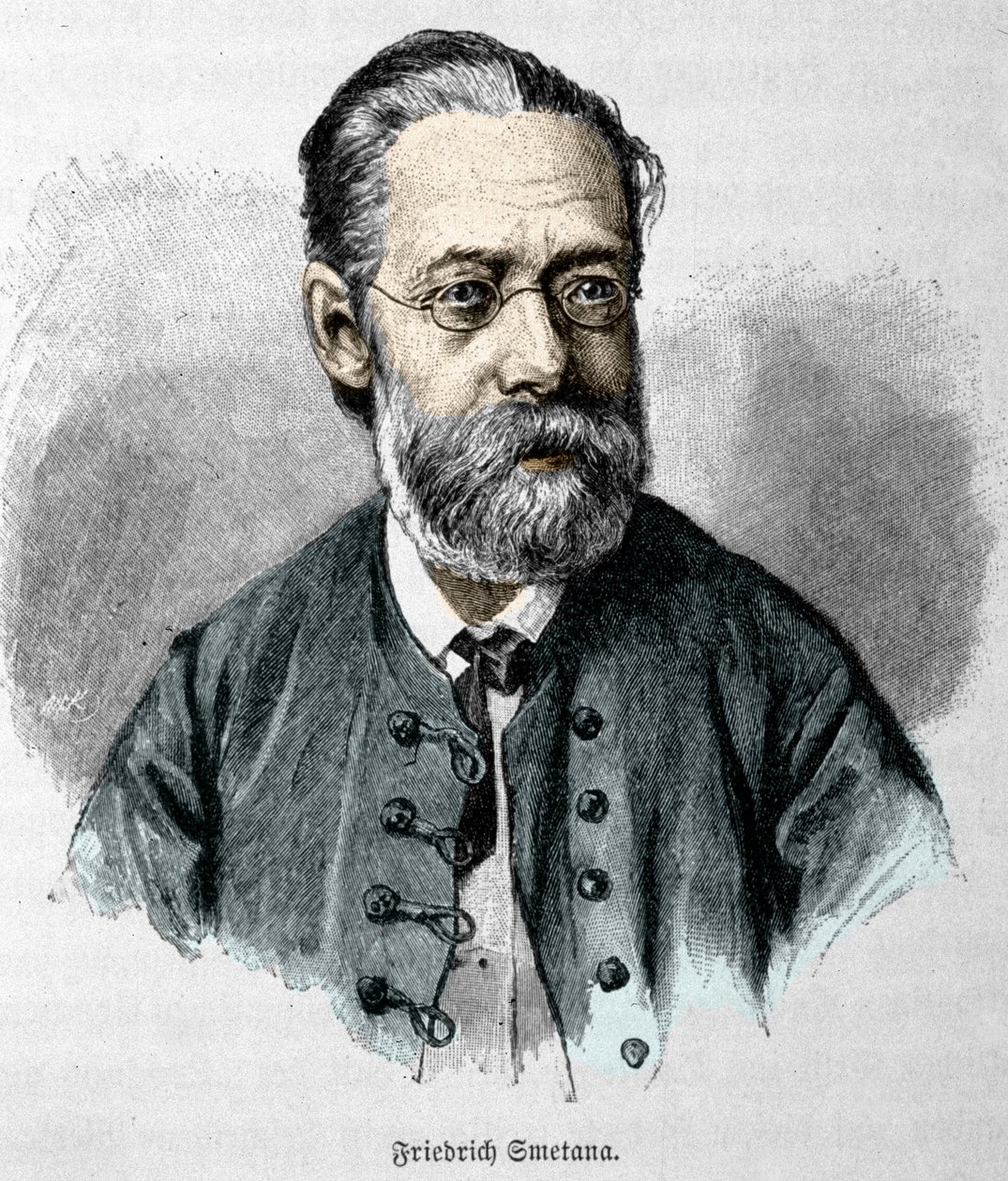 チェコの作曲家・ピアニスト、ベドリッチ・スメタナ（1824-1884）の肖像。 作： 無名の画家