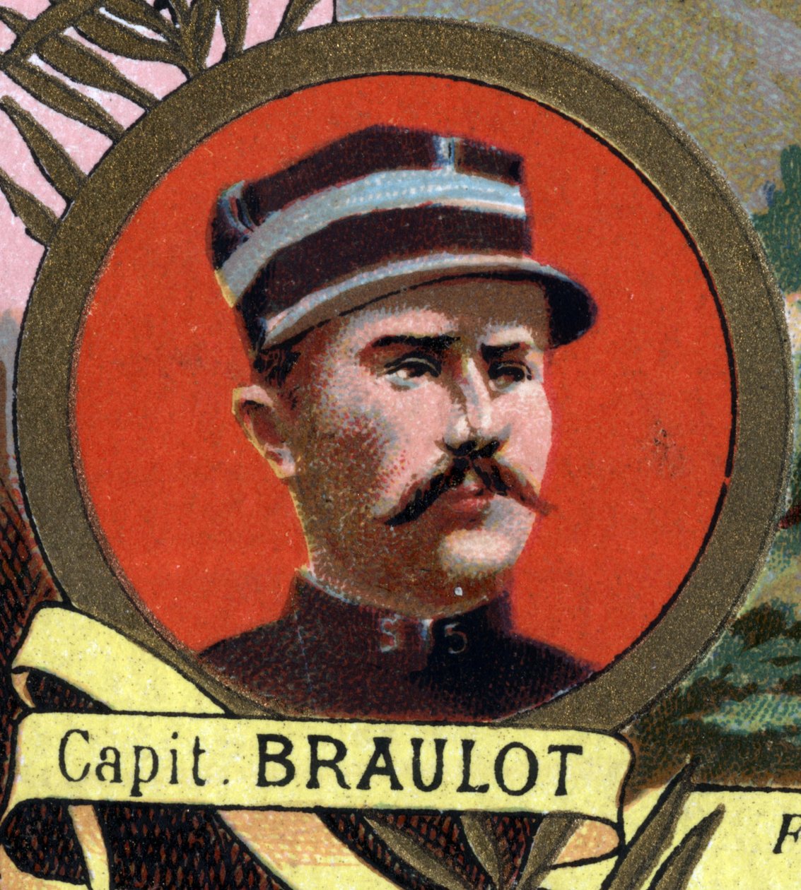 1897年にスーダンのボンナで戦死した海軍歩兵大尉BRAULOTの肖像画。 作： 無名の画家