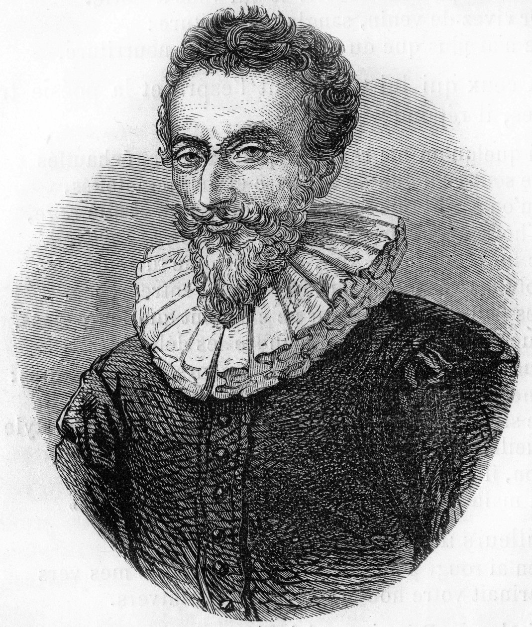 フランスの詩人、フランソワ・ド・マルエルブ（1555年から1628年）の肖像。 作： 無名の画家