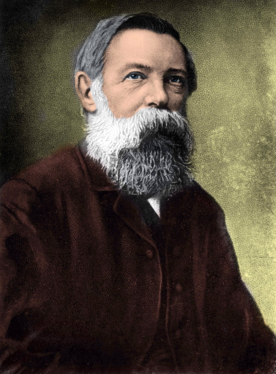 ドイツの社会主義理論家・政治家であるフリードリヒ・エンゲルス（1820-1895）の肖像。 作： 無名の画家