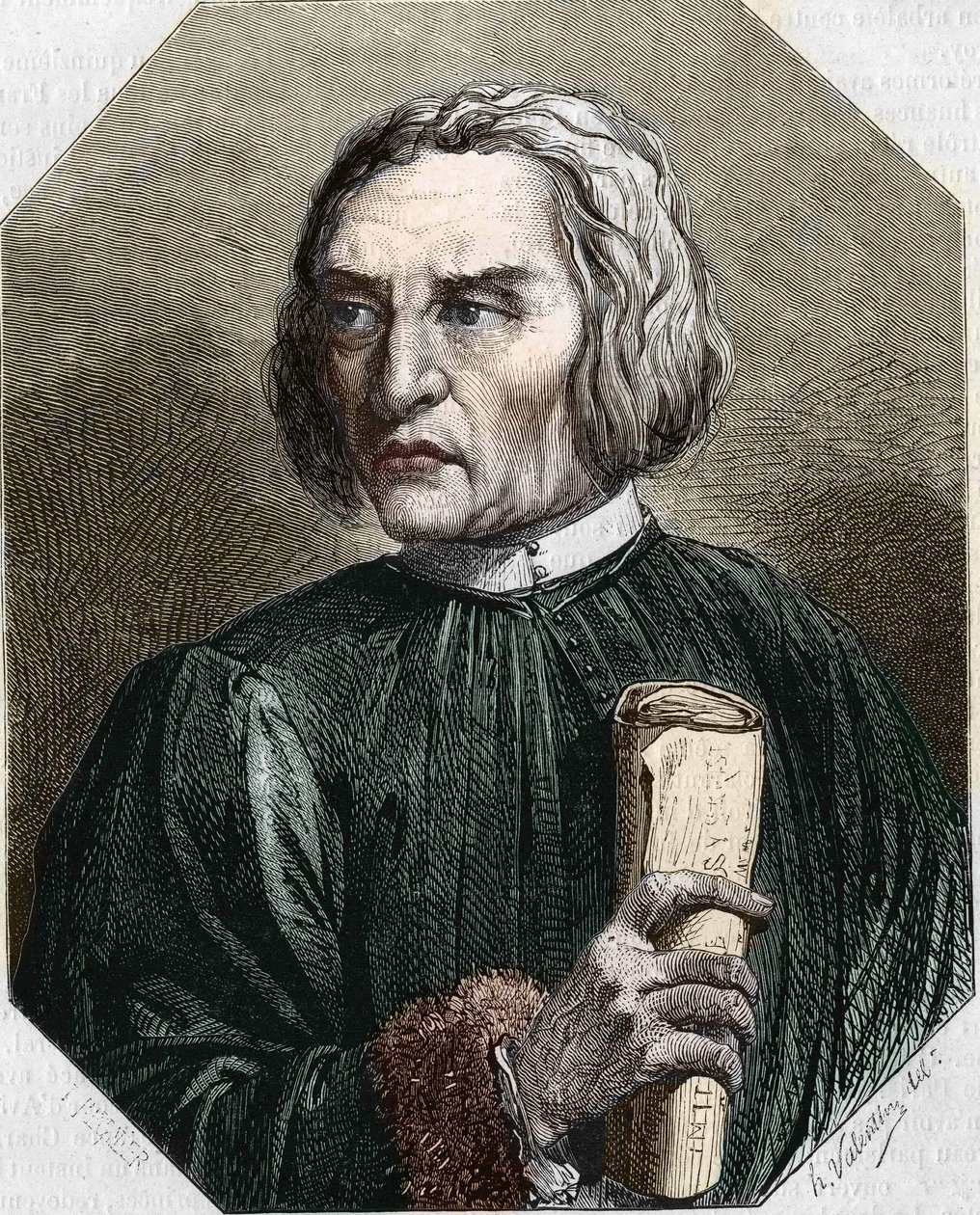 ジャン・ド・ゲルソンの肖像。フランスの神学者（1363年～1429年）。 作： 無名の画家