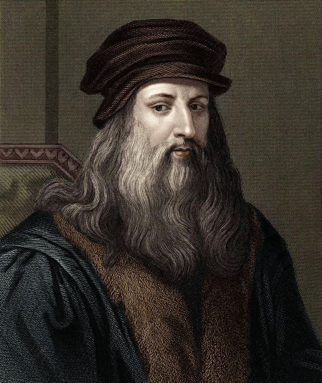 レオナルド・デ・ヴィンチ（1452-1519）の肖像（レオナルド・ダ・ヴィンチ）、イタリアの画家。 作： 無名の画家